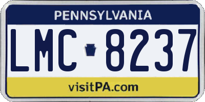 PA license plate LMC8237