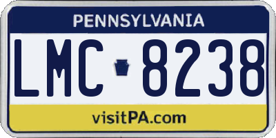 PA license plate LMC8238