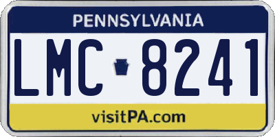 PA license plate LMC8241