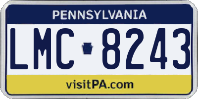 PA license plate LMC8243