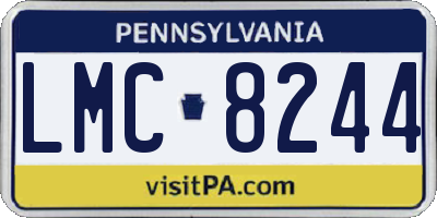 PA license plate LMC8244