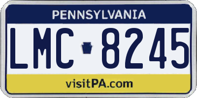 PA license plate LMC8245