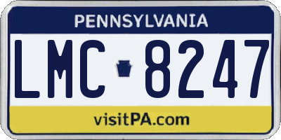 PA license plate LMC8247
