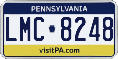 PA license plate LMC8248