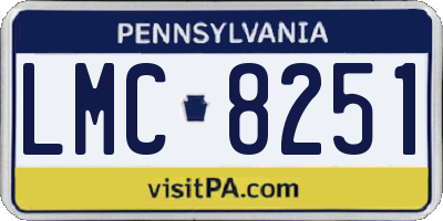 PA license plate LMC8251