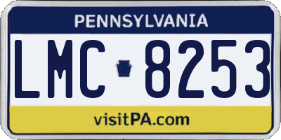 PA license plate LMC8253