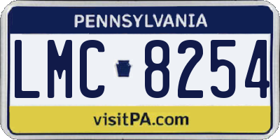 PA license plate LMC8254
