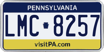 PA license plate LMC8257
