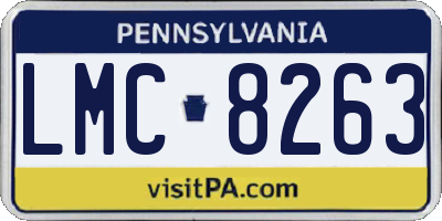 PA license plate LMC8263