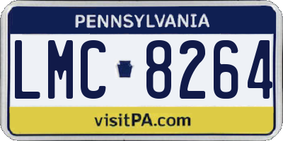 PA license plate LMC8264