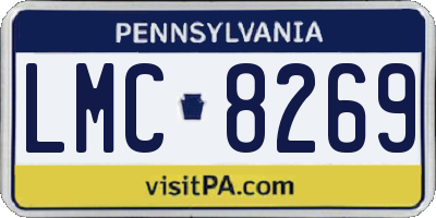PA license plate LMC8269