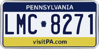 PA license plate LMC8271