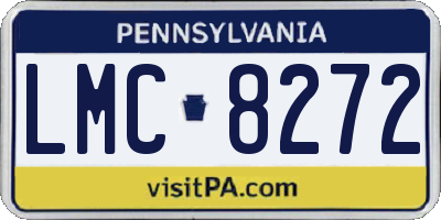 PA license plate LMC8272