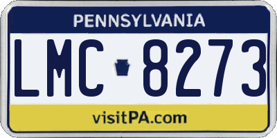 PA license plate LMC8273