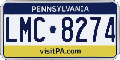 PA license plate LMC8274