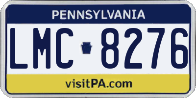 PA license plate LMC8276
