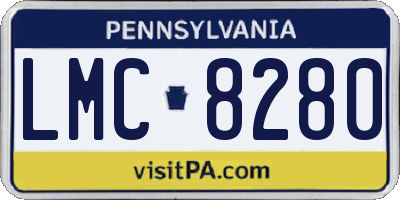 PA license plate LMC8280