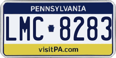 PA license plate LMC8283