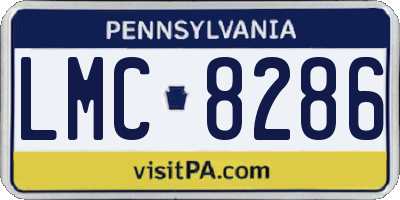 PA license plate LMC8286