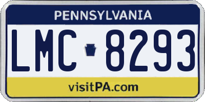 PA license plate LMC8293