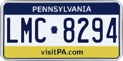 PA license plate LMC8294