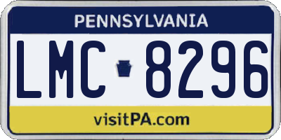 PA license plate LMC8296