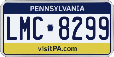 PA license plate LMC8299