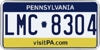 PA license plate LMC8304