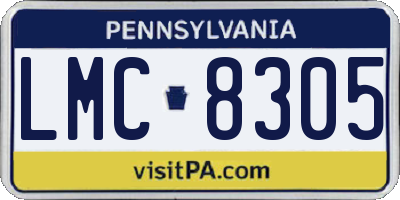 PA license plate LMC8305