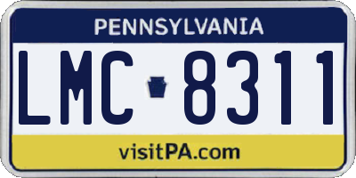 PA license plate LMC8311