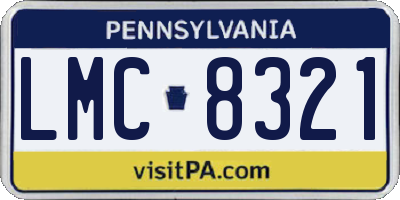 PA license plate LMC8321