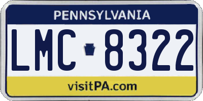 PA license plate LMC8322