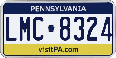 PA license plate LMC8324