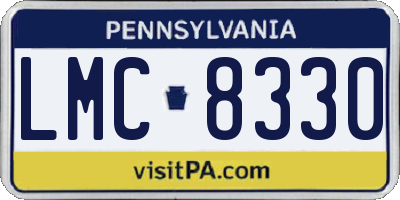 PA license plate LMC8330