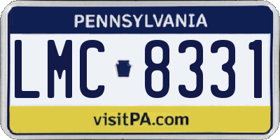 PA license plate LMC8331