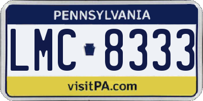 PA license plate LMC8333