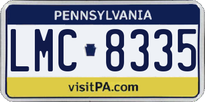 PA license plate LMC8335
