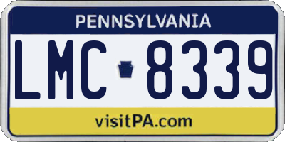 PA license plate LMC8339