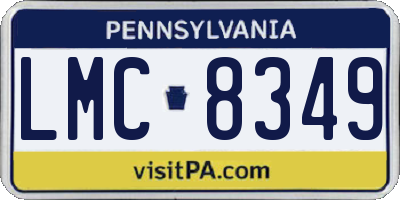 PA license plate LMC8349