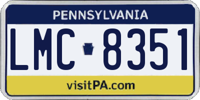 PA license plate LMC8351