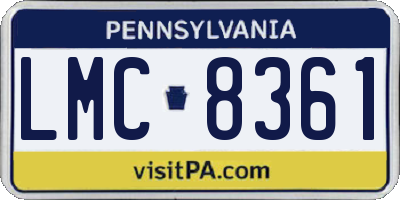 PA license plate LMC8361