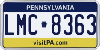 PA license plate LMC8363
