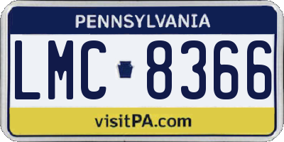 PA license plate LMC8366