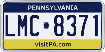 PA license plate LMC8371