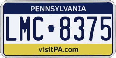 PA license plate LMC8375