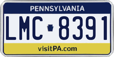PA license plate LMC8391