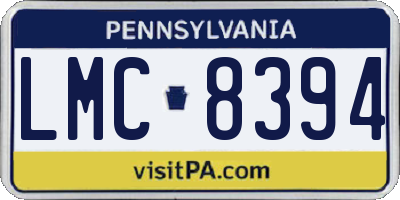 PA license plate LMC8394