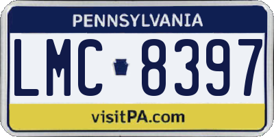 PA license plate LMC8397