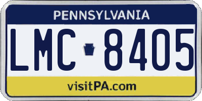 PA license plate LMC8405