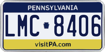 PA license plate LMC8406